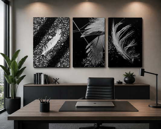 LUCID – Moody Minimalist Feather Wall Art