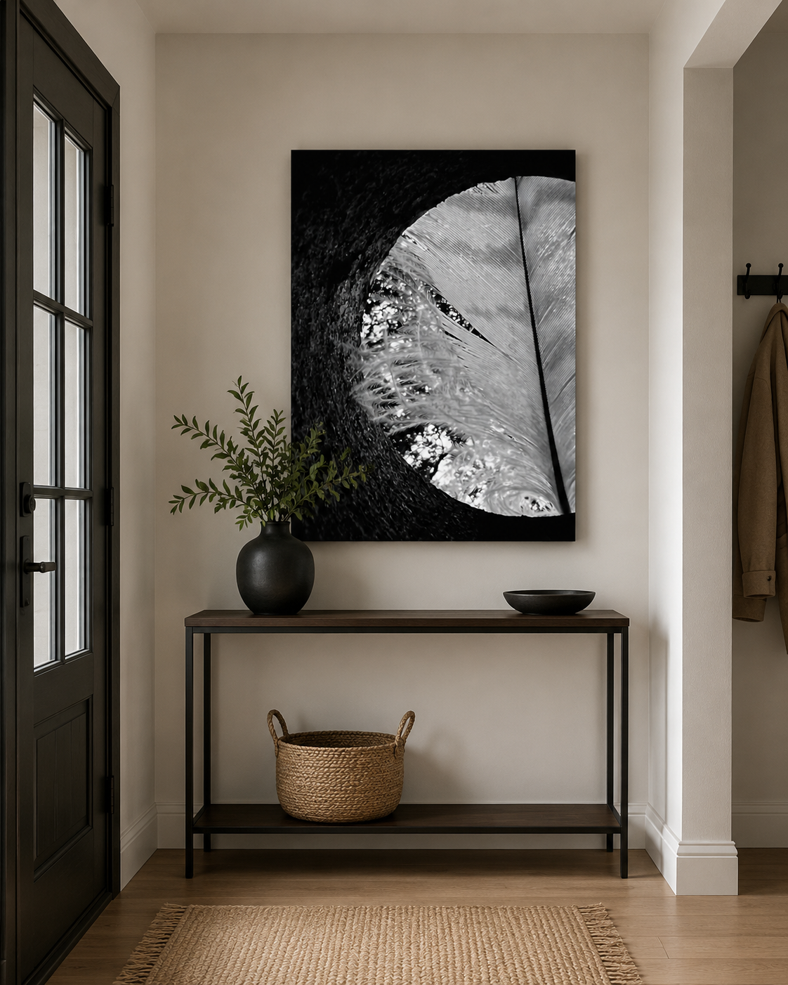 CHANNEL | Moody Neutral Feather Wall Art for Elevated Homes
