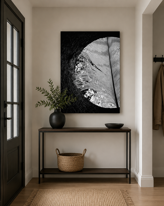 CHANNEL | Moody Neutral Feather Wall Art for Elevated Homes